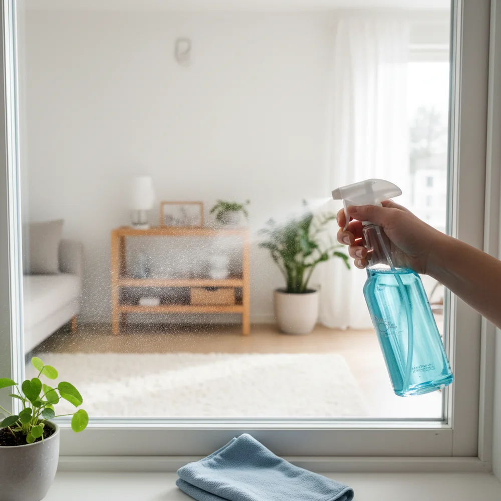 Tre olika recept på hemmagjord fönsterputs i sprayflaskor